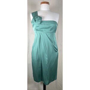 NWT Armani Collezioni Size 6 Mint Silk‎ Shoulder Cocktail Midi Dress Authentic